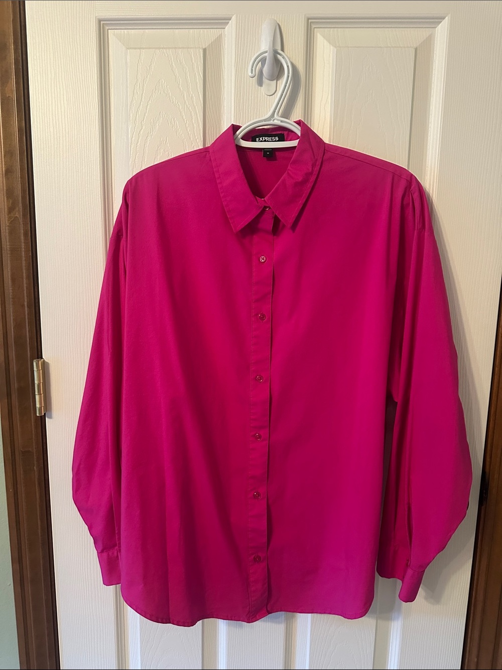Express Men's Button-Up Shirt in Bright Fuchsia